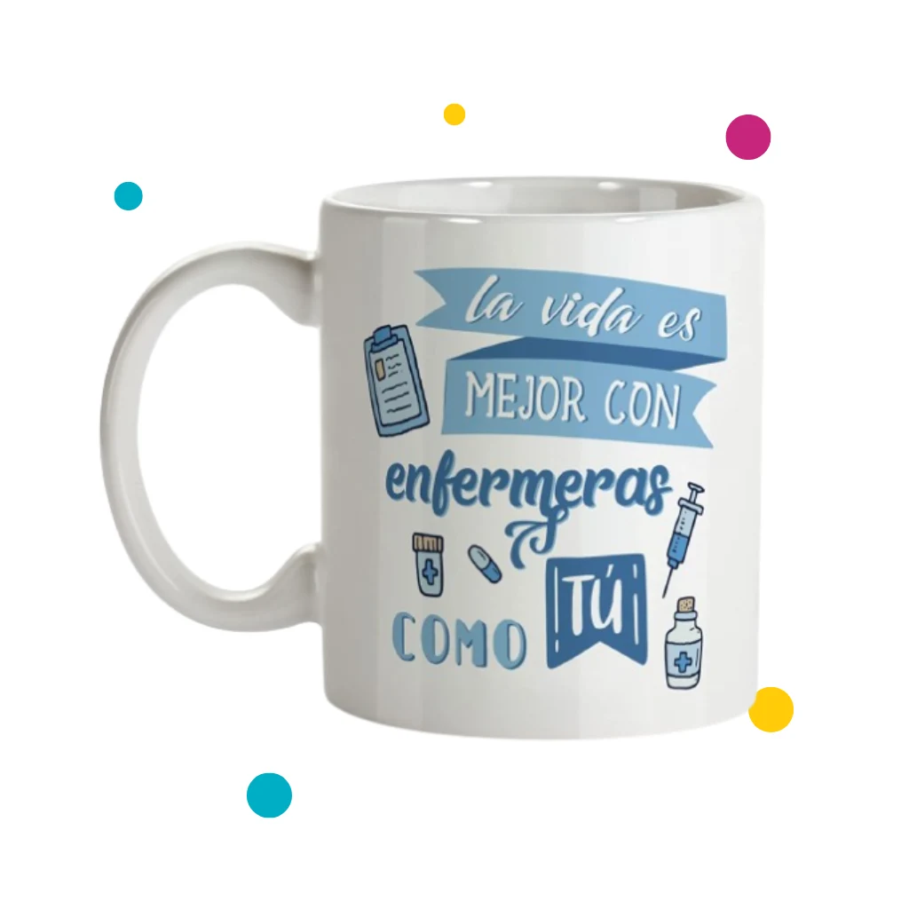 tazas decoradas para enfermeras con frase especial para ellas