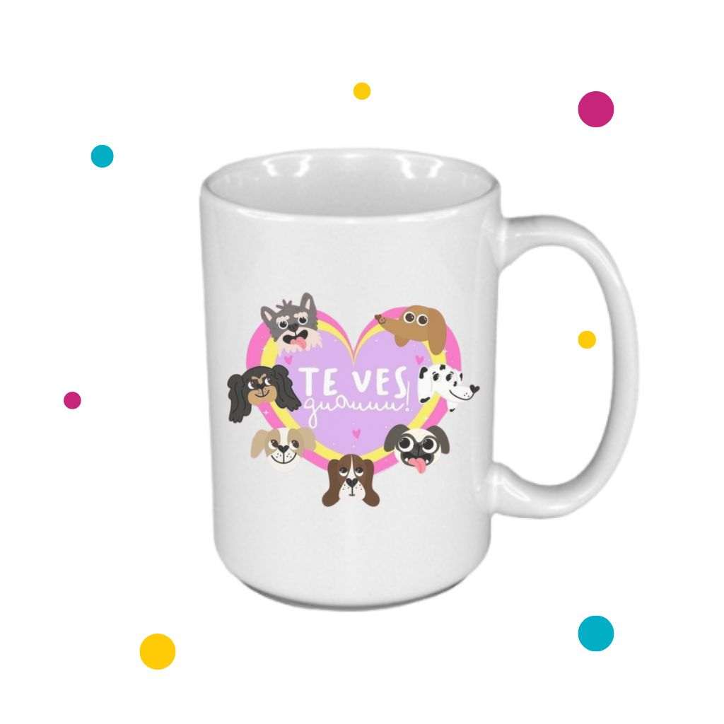 tazas grandes para desayuno con dibujos de perritos