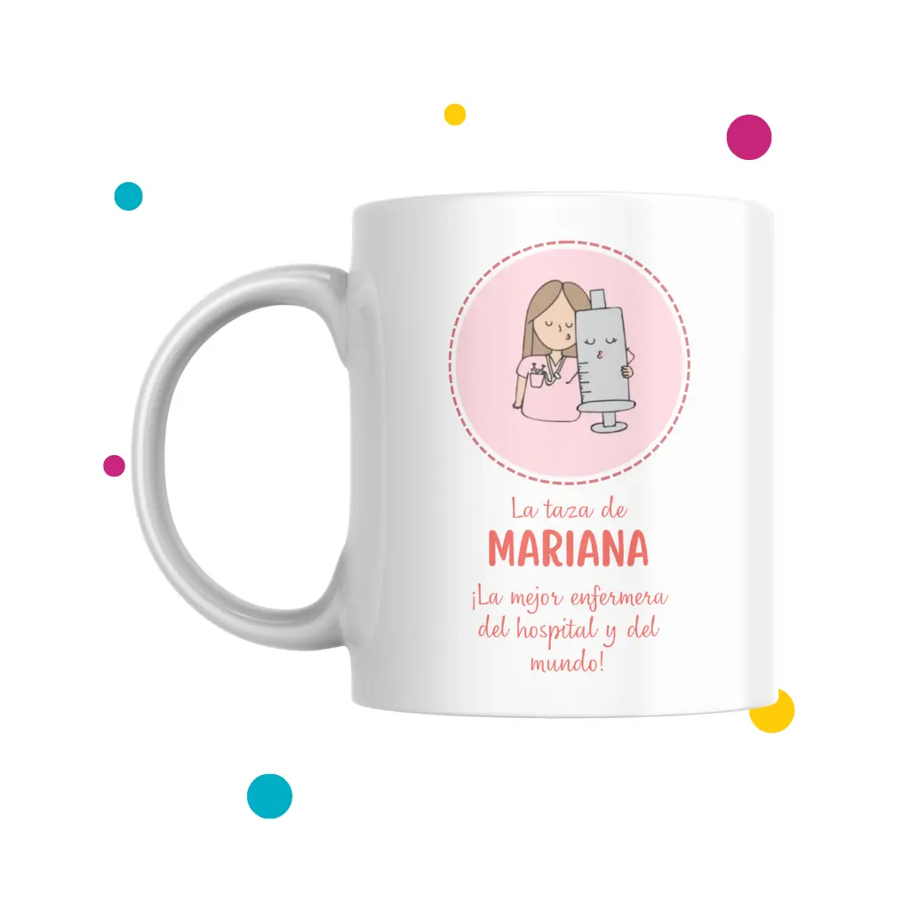 tazas de enfermería con dibujo de enfermera