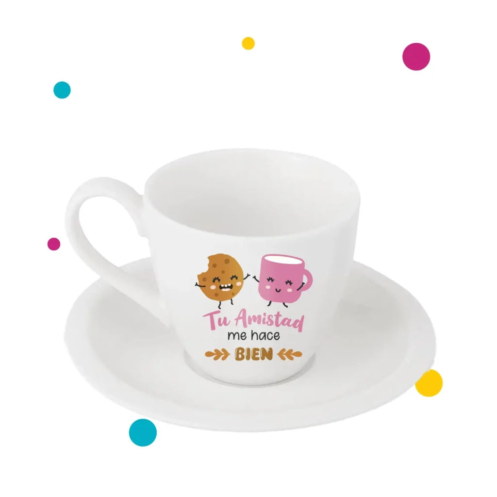 tazas de té con diseño de amigas