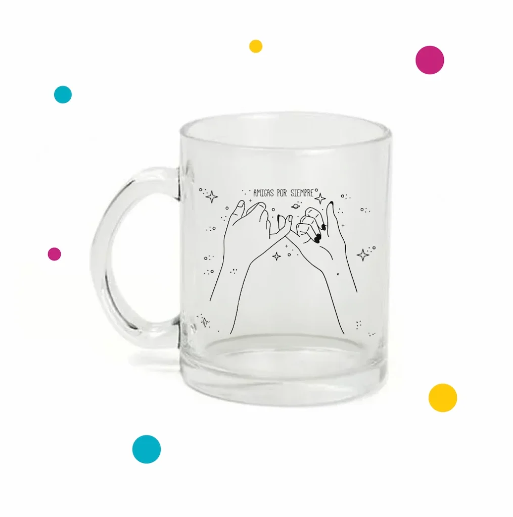 tazas de vidrio con diseño para amigas