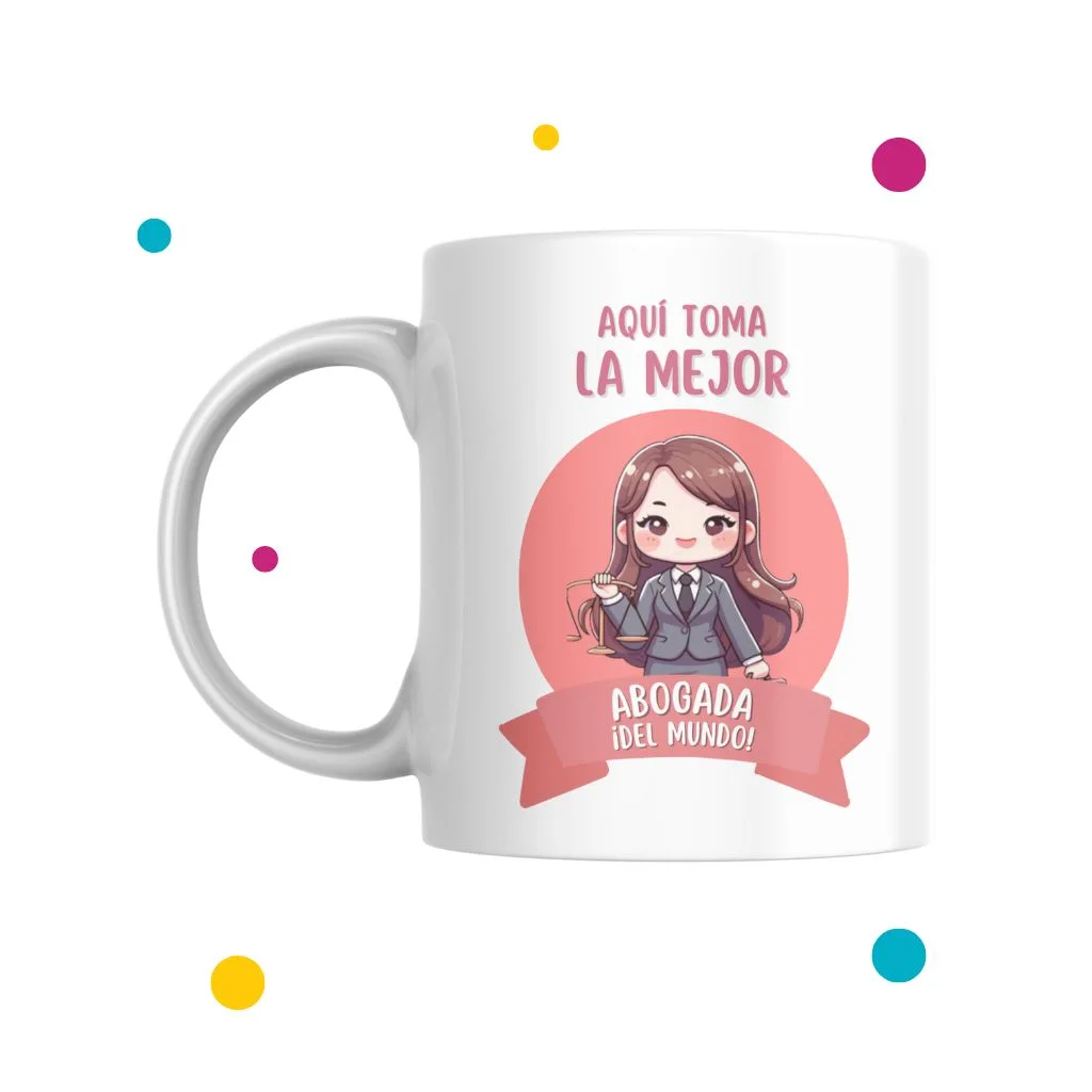 tazas para abogadas con dibujo de abogada