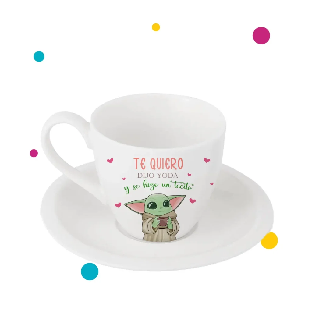 tazas para té con dibujo de Yoda