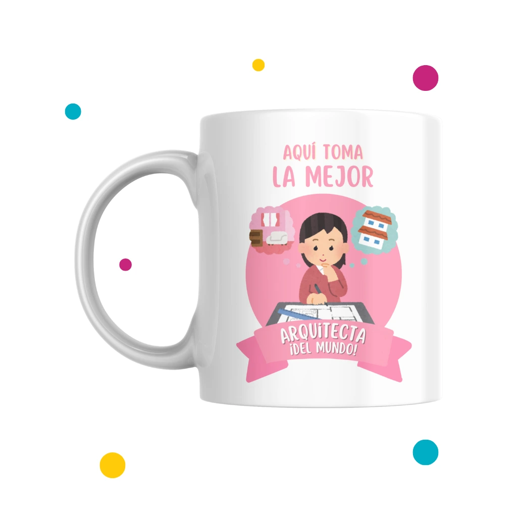 tazas personalizadas para arquitectos con dibujo de arquitecta