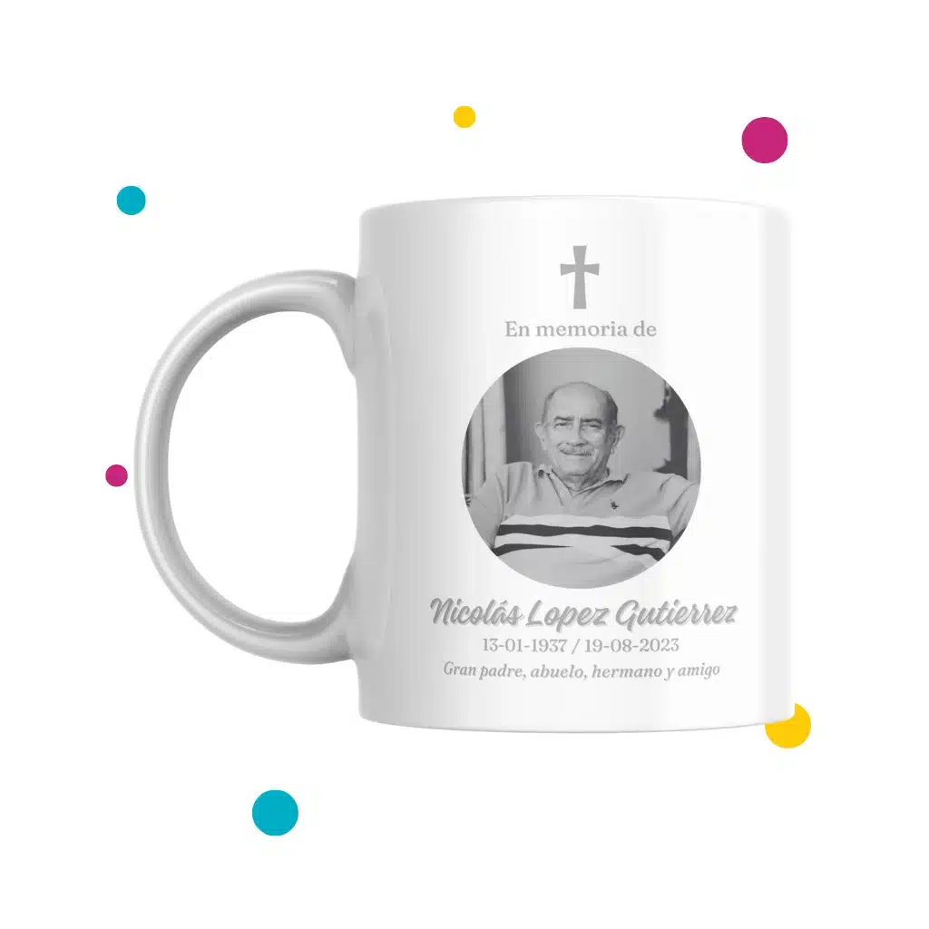 tazas personalizadas para difuntos con imagen de señor