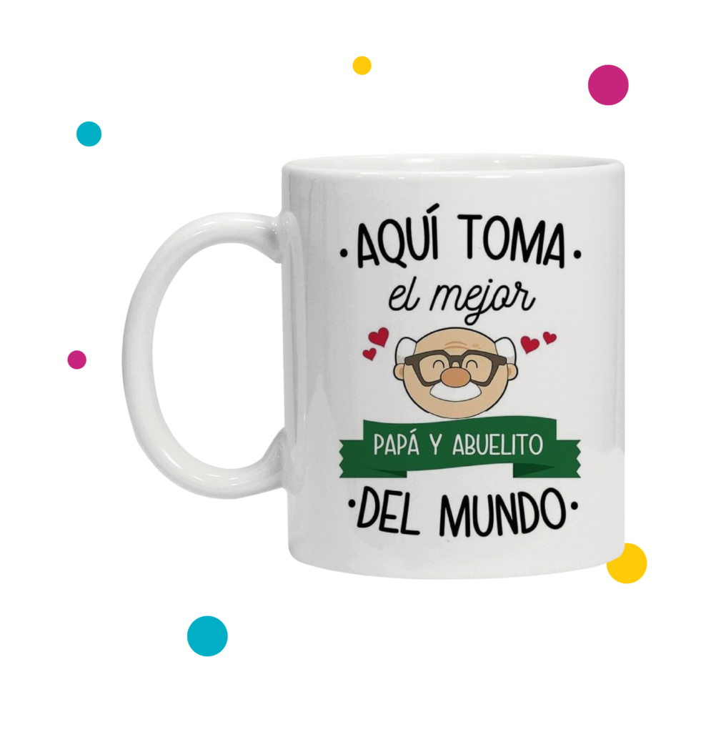 Linda taza personalizada para abuelos con mensaje emotivo