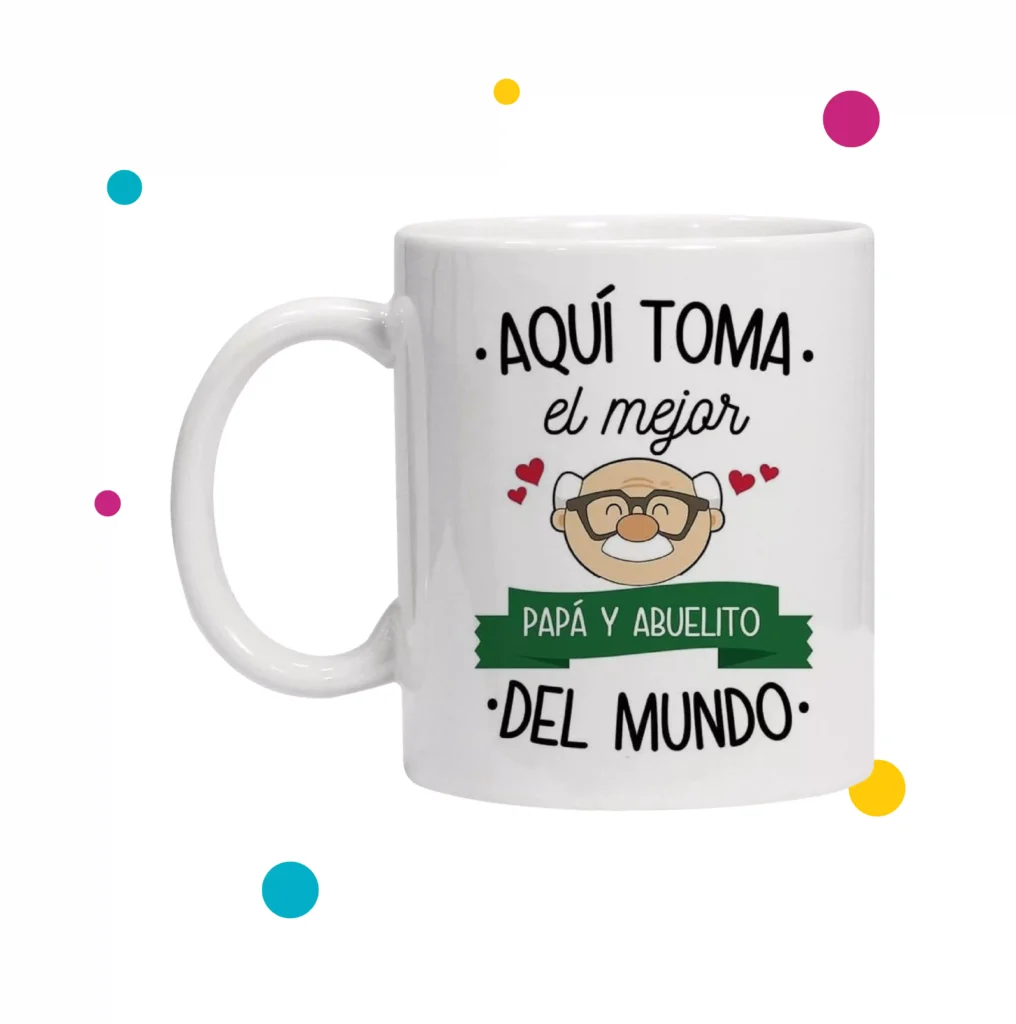 Linda taza personalizada para abuelos con mensaje emotivo