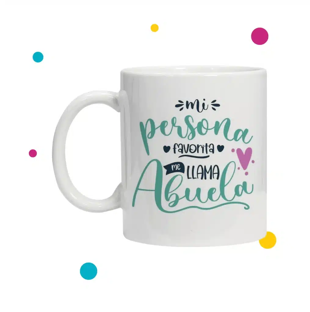 Linda taza personalizada para abuelos con mensaje emotivo