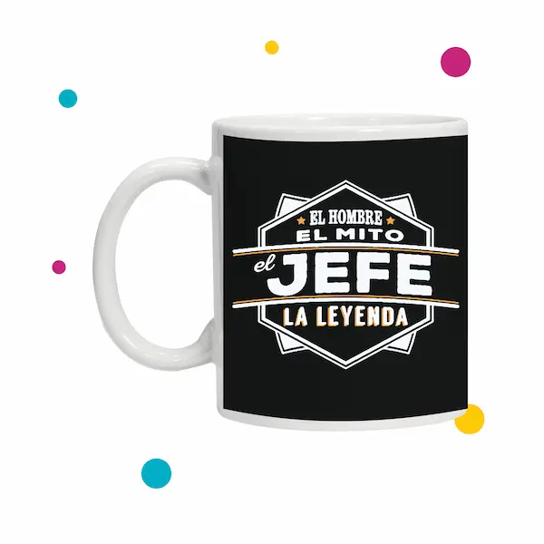 Lindas tazas personalizadas para jefe con diseño en color negro