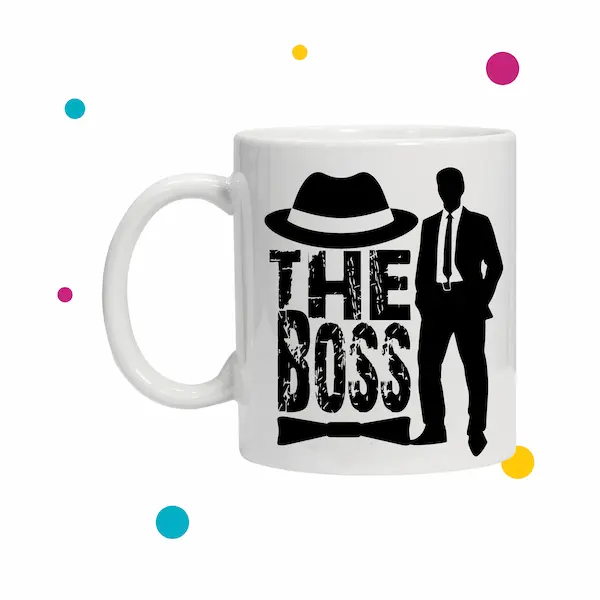 Taza personalizada con diseño de jefe y frase ''the boss''