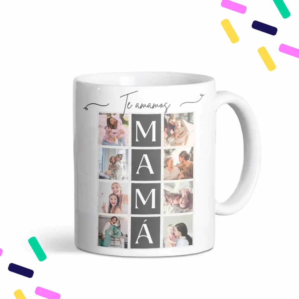 Diseño taza collage de fotos para mamá