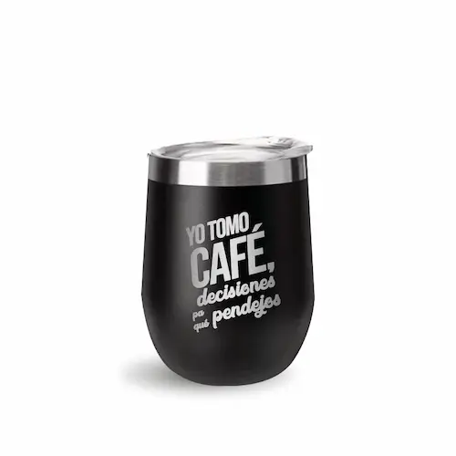 Vaso de acero con tapa